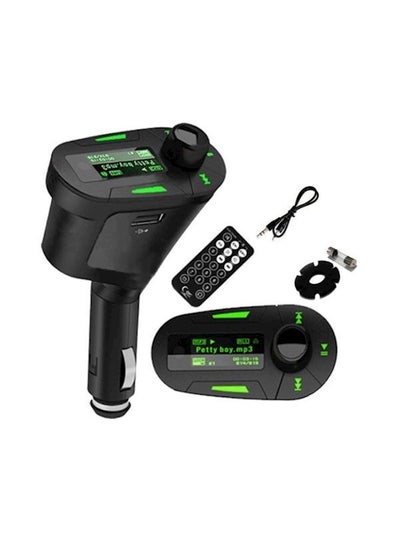 اشتري Wireless USB FM Transmitter With MMC LCD Remote Black/Green في الامارات