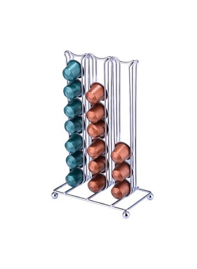 Buy Capsule Holder Tower Silver/Green/Brown 4x11x7.1inch in UAE