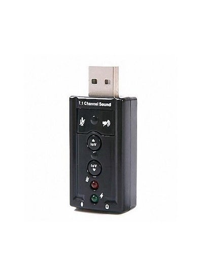 Buy USB External Audio Sound Card Adapter Black in Saudi Arabia