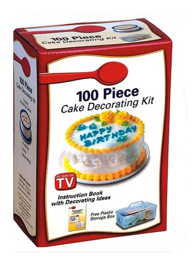 Buy 100-Piece Cake Decorating Kit With Storage Case Multicolour in Saudi Arabia