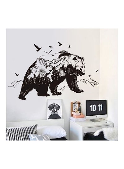 Buy Mountain Bear Silhouette Wall Sticker Black in UAE