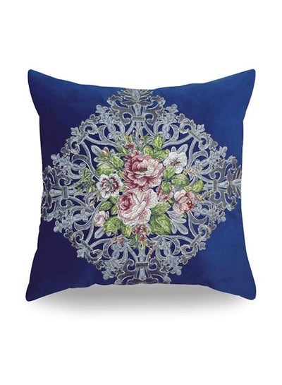 اشتري Embroidery Decorative Cushion أزرق/ أخضر/ وردي 50x50 سنتيمتر في الامارات