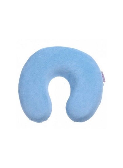 Buy U Shaped Neck Rest Pillow cotton Blue 28x28x9cm in UAE