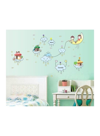 اشتري Star The Moon Child Decorative Wall Sticker أزرق/أصفر/أحمر 50x70 سنتيمتر في الامارات