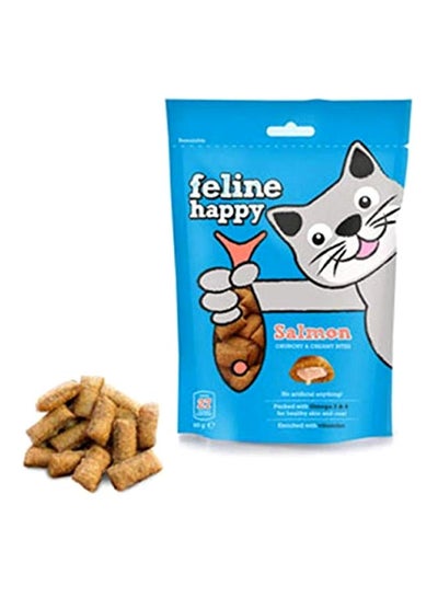 Buy Feline Happy Salmon Treat Brown 60grams in UAE