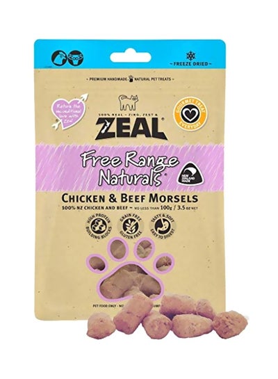 اشتري Free Range Natural Chicken And Beef Morsels Brown 100 غم في الامارات