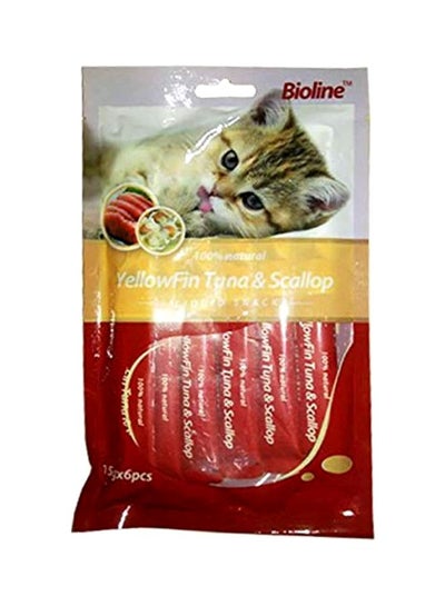 Buy 6-Piece Yellow Fin Tuna And Scallop Flavour Cat Food 15grams in UAE