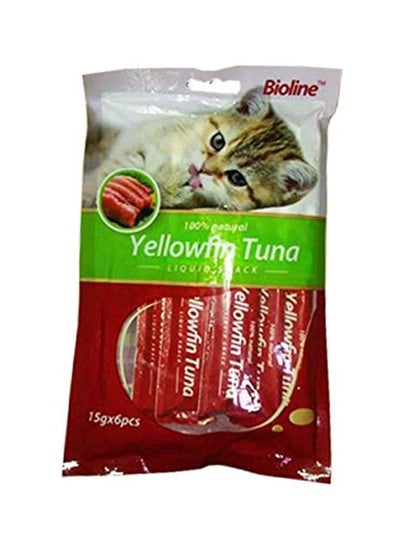 Buy 6-Piece Yellowfin Tuna Flavour Liquid Snack Set 15grams in UAE