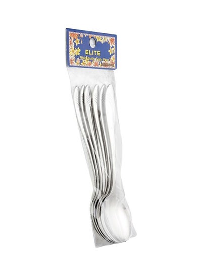 Buy 6-Piece Tableware Spoon Set Silver in UAE