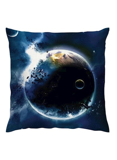 Buy Planet Printed Cushion Polyester Blue/Gold/White 40x40centimeter in UAE