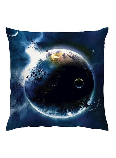 Buy Planet Printed Cushion Polyester Blue/Gold/White 40x40cm in UAE