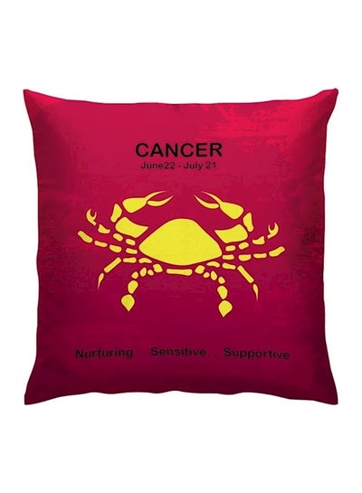 Buy Cancer Zodiac Printed Cushion Polyester Red/Yellow/Black 40x40centimeter in UAE