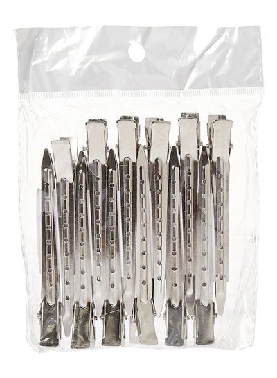 اشتري 12-Piece Hair Clip Silver في مصر