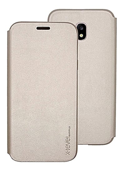 Buy X-level FibColor Leather Flip Case Cover for Samsung Galaxy J7 Pro in Gold in UAE