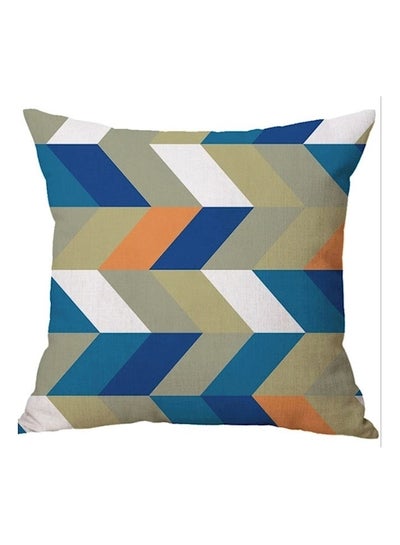 اشتري Geometric Printed Cushion كتان Green/Blue/White في الامارات