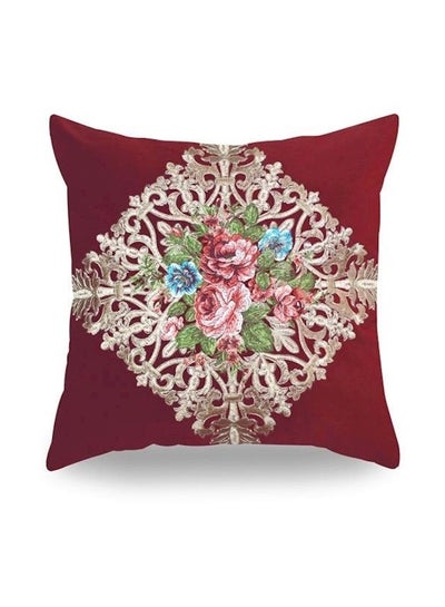 اشتري Embroidery Decorative Cushion أحمر / أخضر / وردي 50x50 سنتيمتر في الامارات