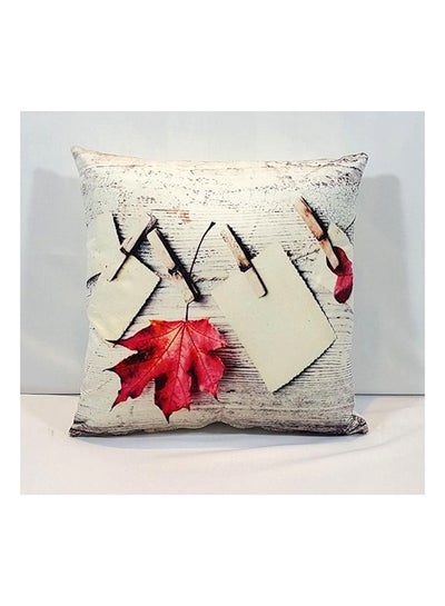 Buy Printed Cushion Cover polyester White/Red/Brown in UAE