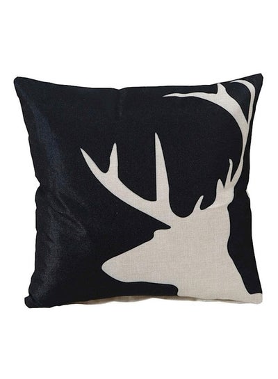 Buy Decorative Cushion Black/Beige 45x45cm in UAE