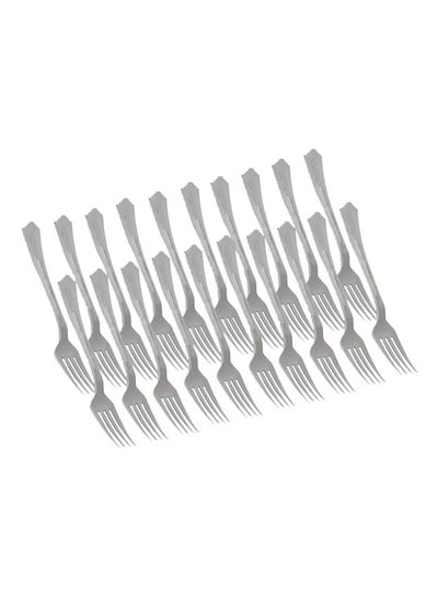 Buy 20-Piece Disposable Table Spoon Silver in UAE