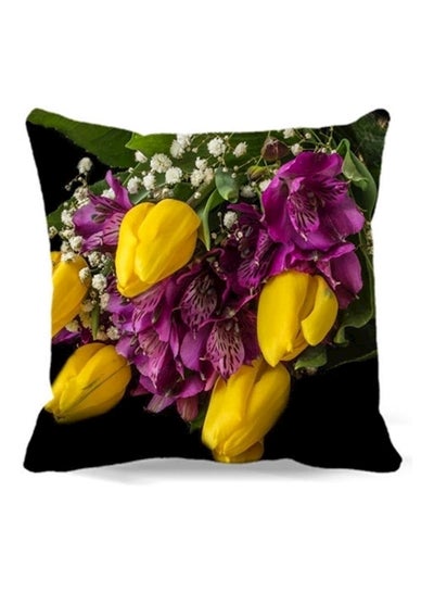 اشتري Flower Printed Decorative Cushion Cover متعدد الألوان 45x45 سنتيمتر في الامارات