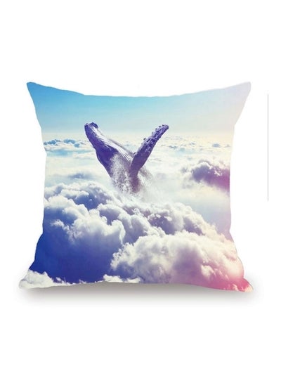 اشتري Whale In Clouds Printed Cushion Cover مختلطة White/Blue 45x45 سنتيمتر في الامارات