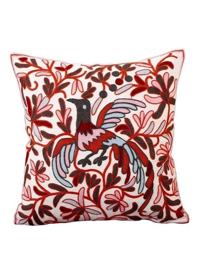 اشتري Printed Cushion Cover Linen Red/White/Black 45x45 centimeter في الامارات