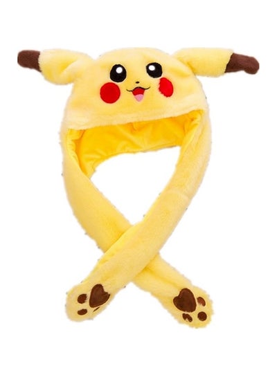 Buy Plush Pikachu Ear Hat Yellow/Red/Brown in Saudi Arabia