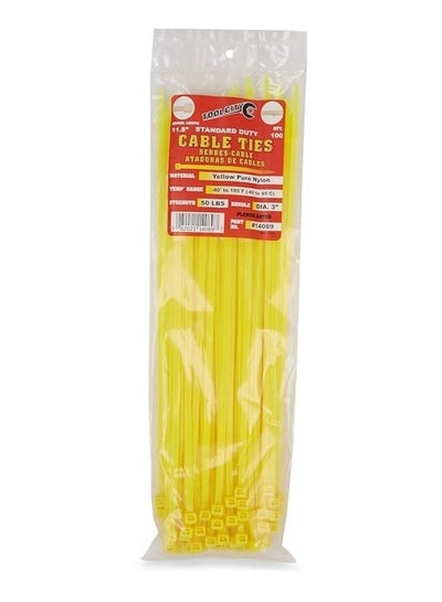 Buy 100-Piece Cable Tie Yellow in UAE