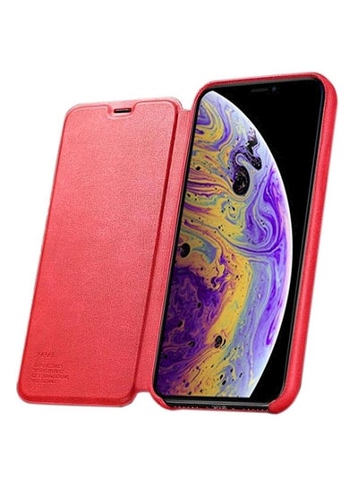 Buy Flip Case Cover For Apple iPhone XS Max, 6.5 Inch Rouge Pink in UAE