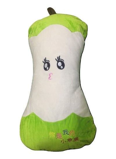 Buy Apple Shaped Decorative Pillow Cotton Green/White in UAE