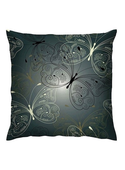 اشتري Abstract Butterfly Printed Cushion بوليستر رمادي/أخضر/أسود 40x40 سنتيمتر في الامارات