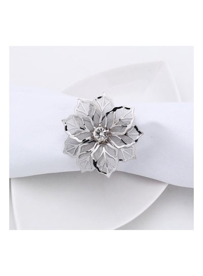 اشتري Luxurious Serviette Rings Napkin Holder فضي في الامارات