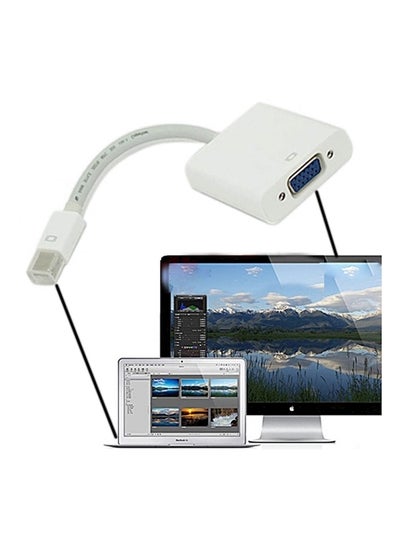 Buy Mini Display Port To VGA Cable Adapter For Apple Macbook/Pro/Air/iMac White in Saudi Arabia