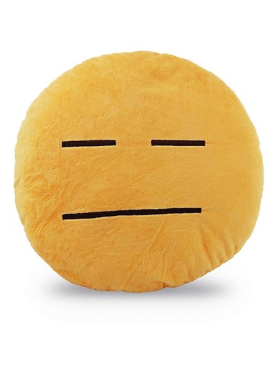 Buy Emoji Smiley Decorative Pillow Yellow/Black 4.6x10.1cm in UAE