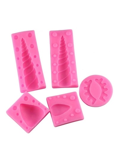 Buy 5-Piece Silcone Mould Set Pink in UAE