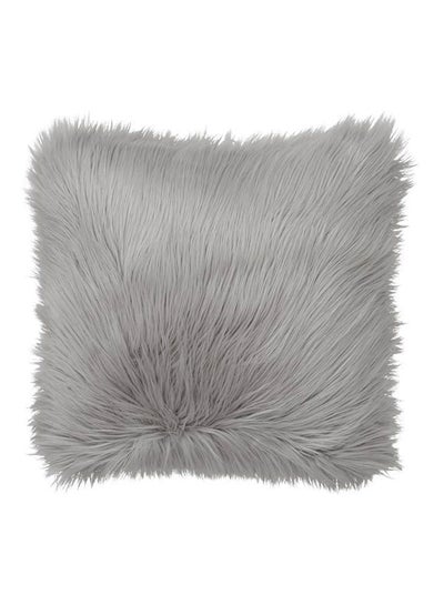 Buy Soft Fur Cushion With Filling Polyester Grey 40x40centimeter in Saudi Arabia