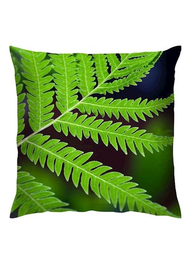 Buy Leaf Printed Cushion Polyester Green 40x40centimeter in UAE