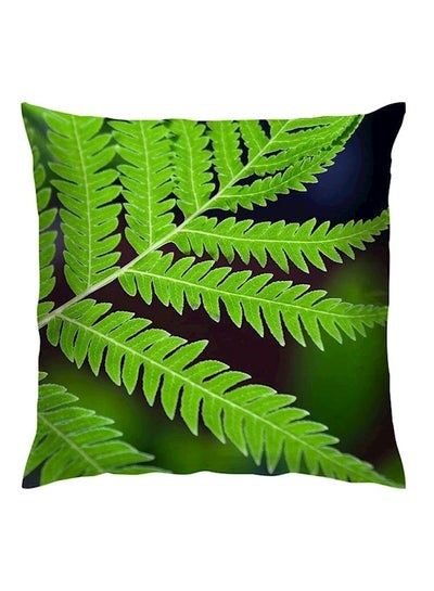 Buy Leaf Printed Cushion polyester Green 40x40cm in UAE