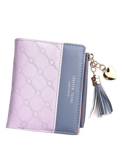 Buy Tassel Heart Pendant Bifold Wallet Purple/Blue in UAE