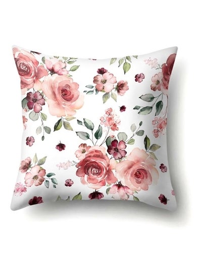 Buy Literary Simple Flower Pillow Multicolour 45x45cm in UAE