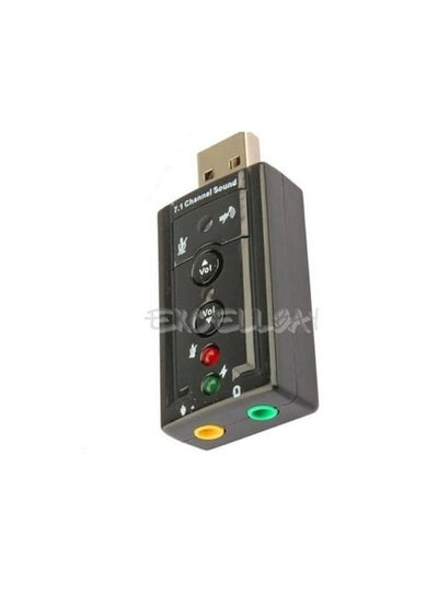 Buy USB 3D Audio Sound Card Adapter Black in UAE