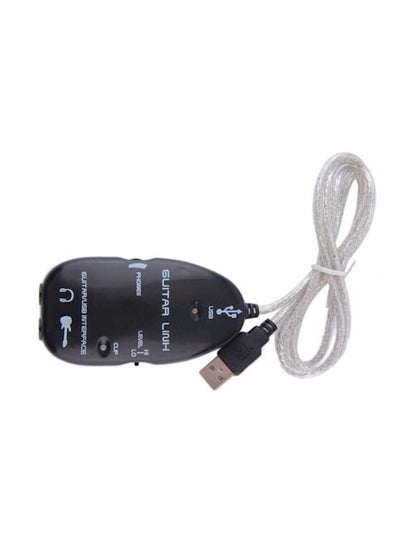 Buy Guitar To USB Interface Link Cable Adapter For Mac/Pc/Recording CD Black in Saudi Arabia