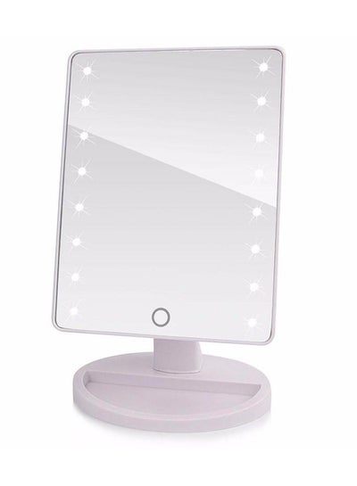 Buy Rotatable Makeup Mirror With Led Lights White in UAE