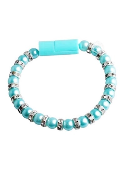 اشتري Micro USB Data And Charging Bracelet Beads Cable For Smart Phone Tablet Blue في الامارات