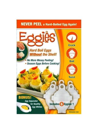 Buy 6-Piece Eggies Hard Boiled Egg Cooker Set Multicolour in UAE