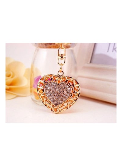 اشتري Heart Shaped Key Chain ذهبي/شفاف في الامارات