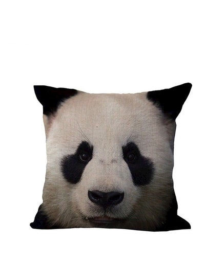 اشتري Panda Face Linen Decorative Pillow White/Black 45x45 سنتيمتر في الامارات