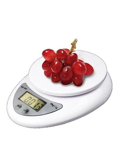 Buy LCD Digital Electronic Kitchen Scale 5kg White 16.3 x 12.8 x 3.5centimeter in UAE