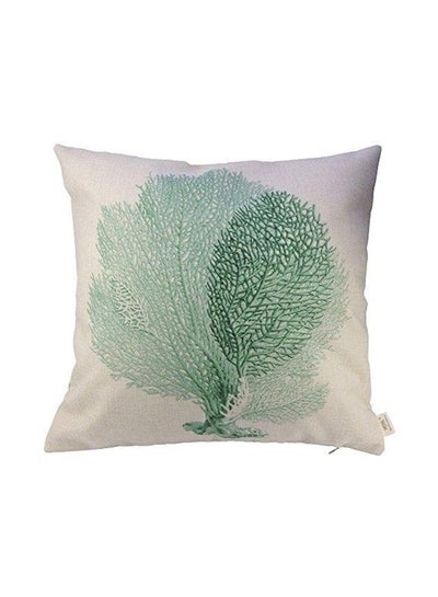 اشتري Decorative Pillow Cover Case White/Green 45x45 سنتيمتر في الامارات