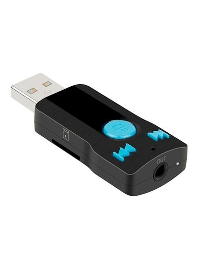 Buy USB Bluetooth Receiver Adapter Black in UAE